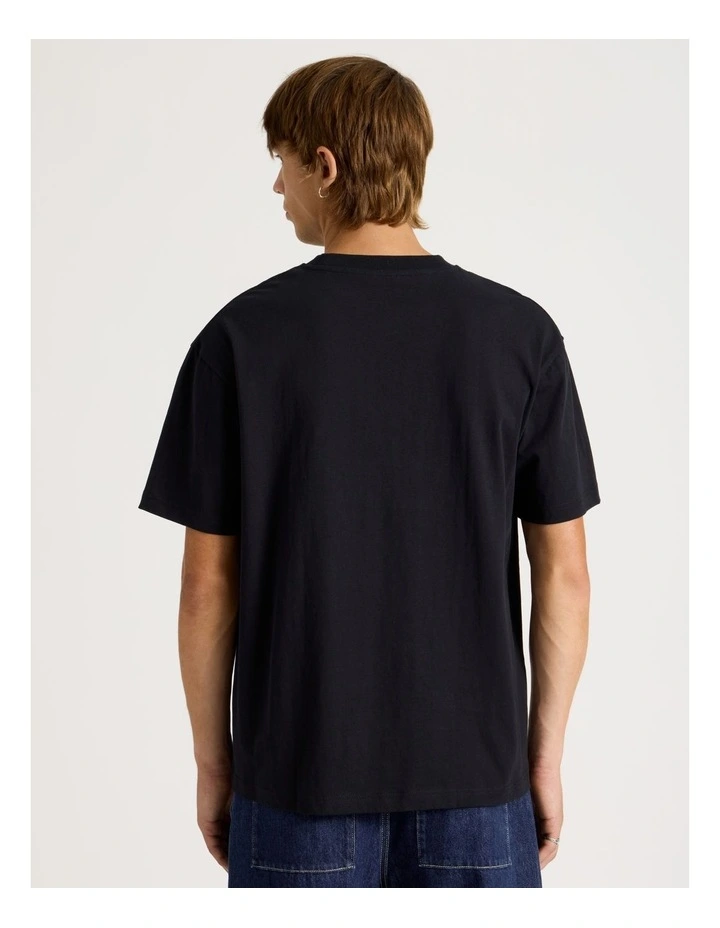 Eagle Placement Print Oversized Short Sleeve Tee in Black image 6