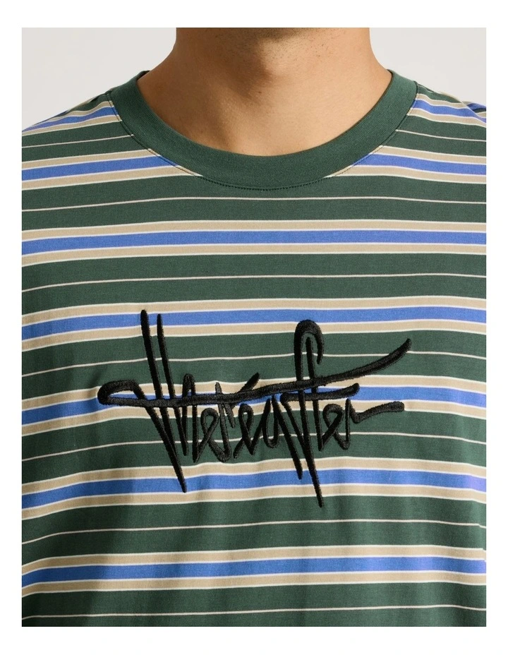 Striped Long Sleeve Tee in Green image 6
