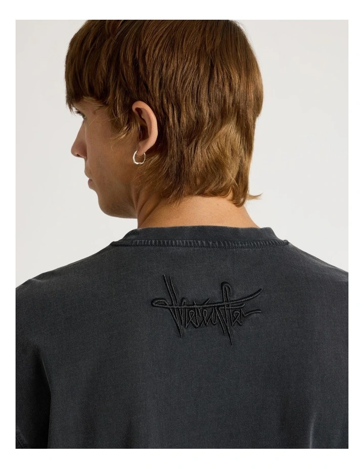 Double Layer Long Sleeve Tee in Charcoal image 3