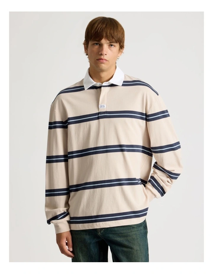 Striped Long Sleeve Rubgy Polo Stone image 2
