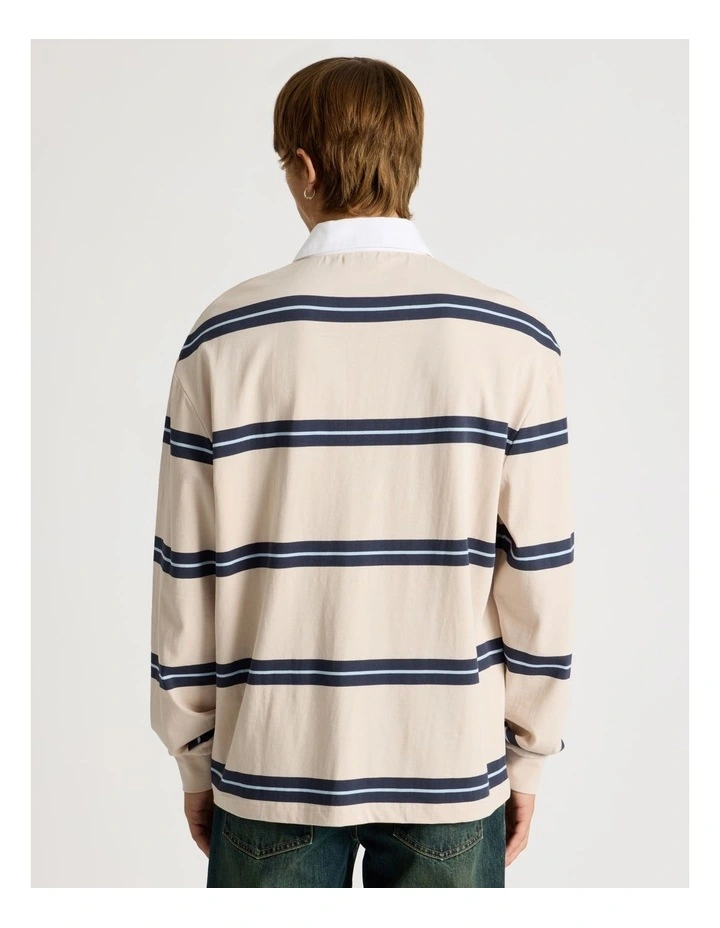 Striped Long Sleeve Rubgy Polo Stone image 6