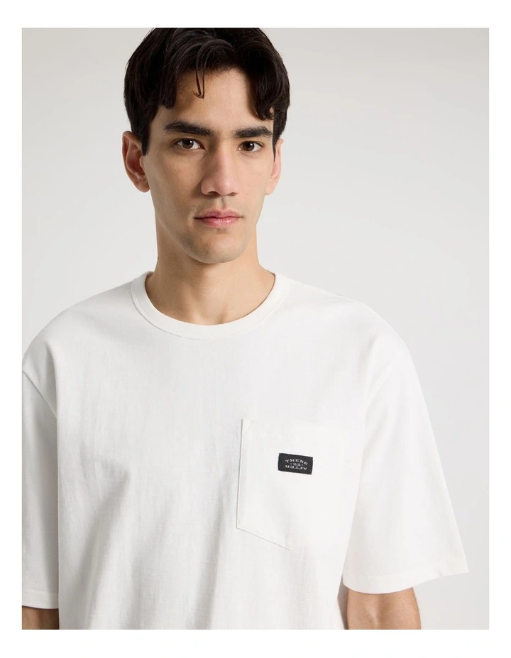 Pocket Slub Short Sleeve Tee in White image 2