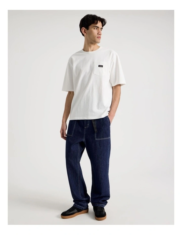 Pocket Slub Short Sleeve Tee in White image 3
