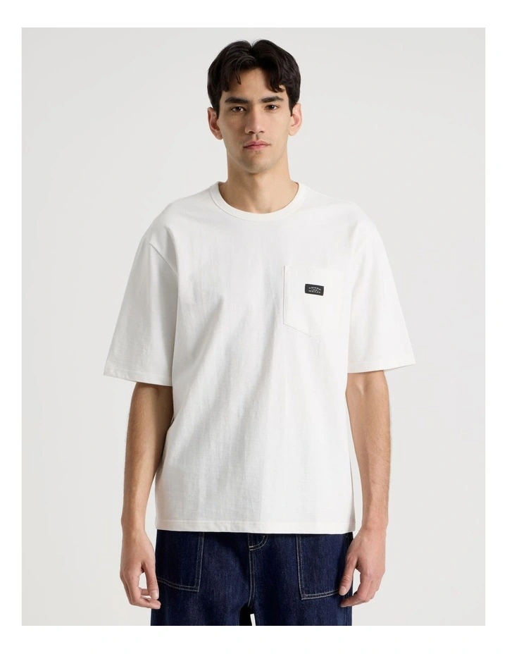 Pocket Slub Short Sleeve Tee in White image 5