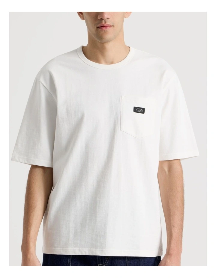 Pocket Slub Short Sleeve Tee in White image 7