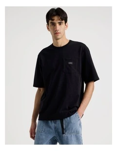 Pocket Slub Short Sleeve Tee in Black