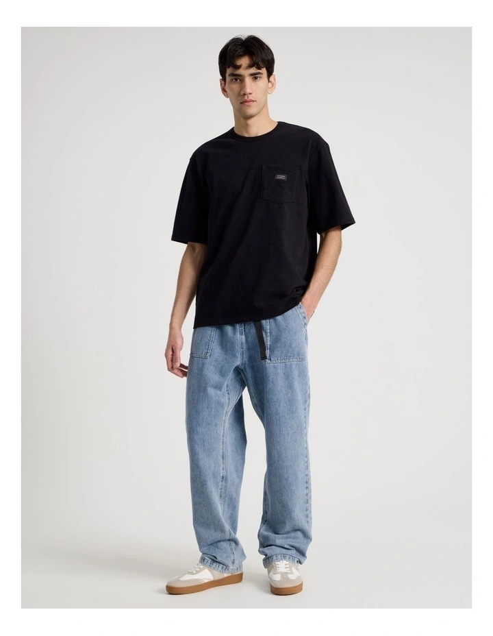 Pocket Slub Short Sleeve Tee in Black image 3