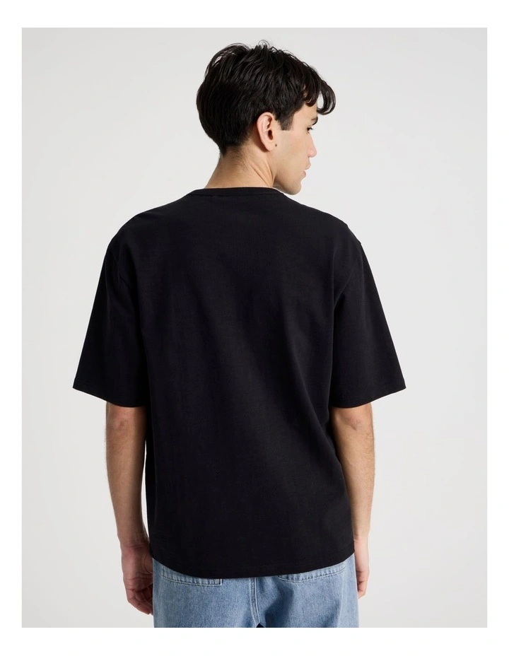 Pocket Slub Short Sleeve Tee in Black image 6