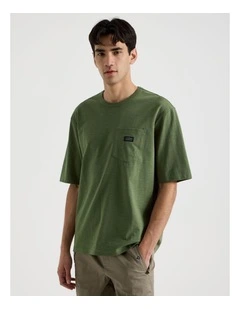 Pocket Slub Short Sleeve Tee in Olive