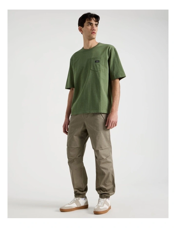 Pocket Slub Short Sleeve Tee in Olive image 2