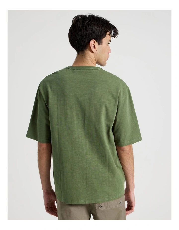 Pocket Slub Short Sleeve Tee in Olive image 5
