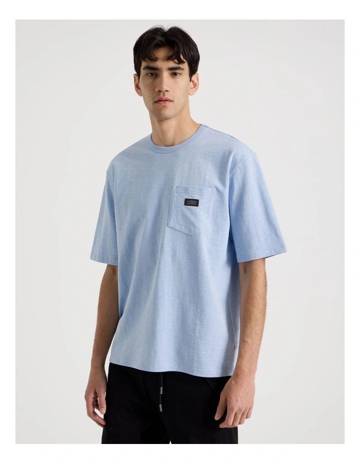Pocket Slub Short Sleeve Tee in Light Blue image 1