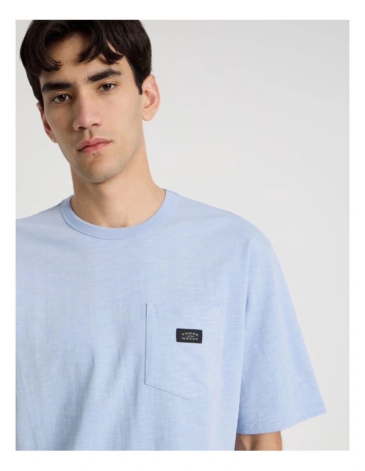 Pocket Slub Short Sleeve Tee in Light Blue image 2