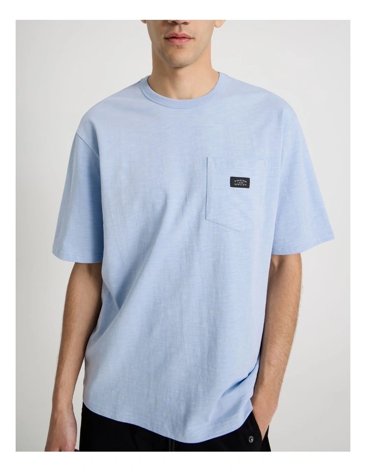 Pocket Slub Short Sleeve Tee in Light Blue image 4