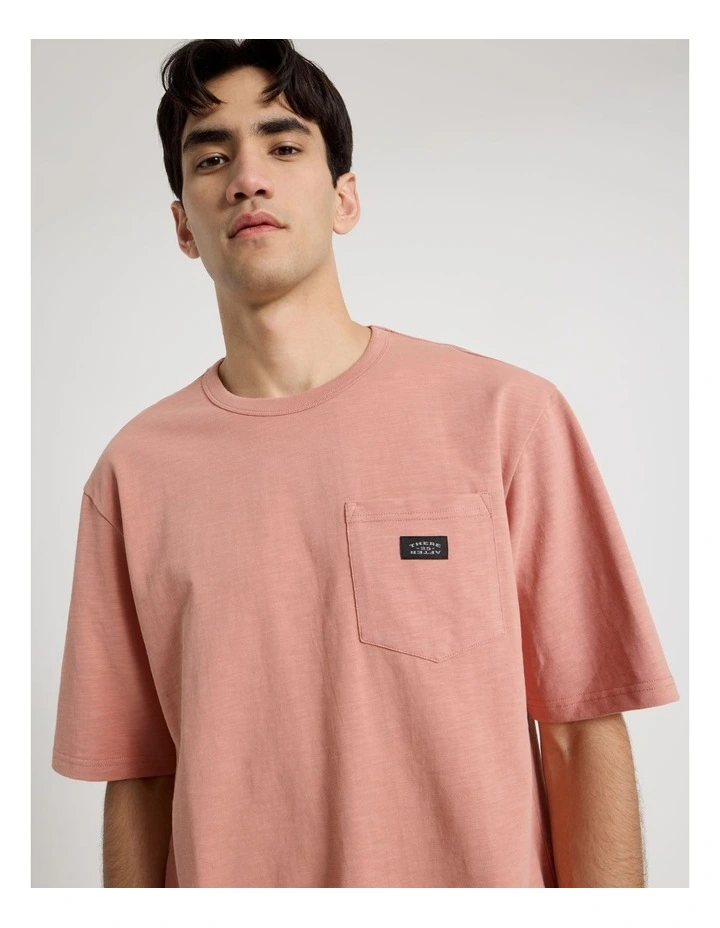 Pocket Slub Short Sleeve Tee in Pink image 2
