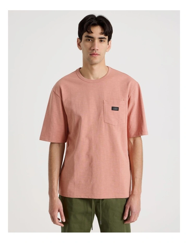 Pocket Slub Short Sleeve Tee in Pink image 5