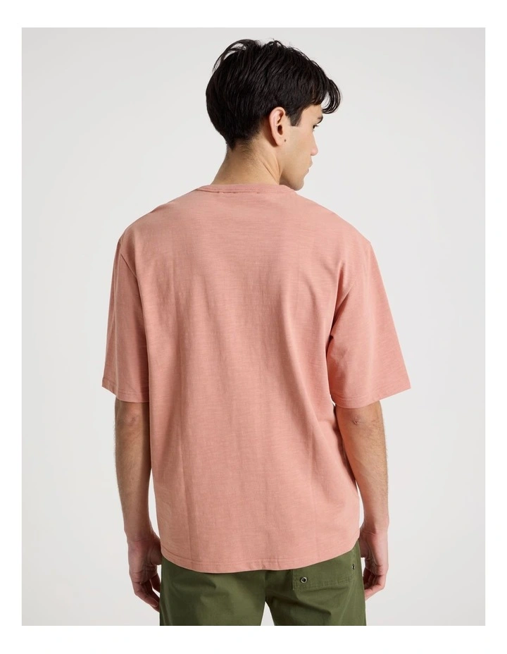 Pocket Slub Short Sleeve Tee in Pink image 6
