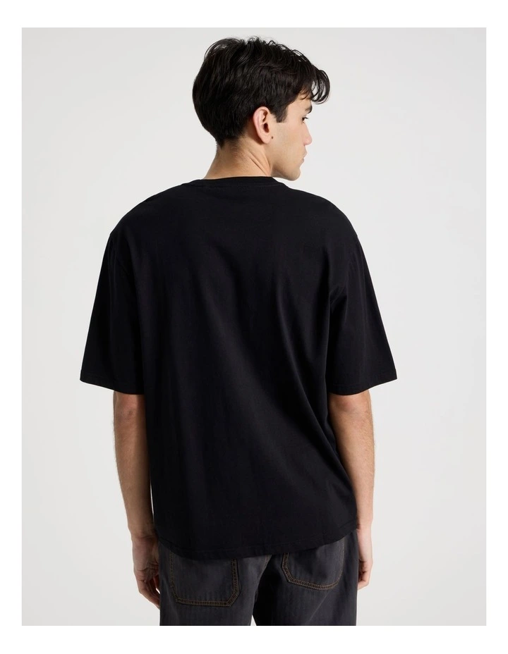 Graffiti Print Short Sleeve Tee in Black image 5