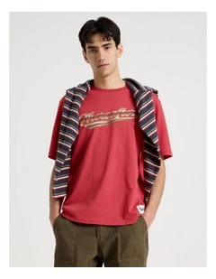 Varsity Logo Short Sleeve Tee in Red