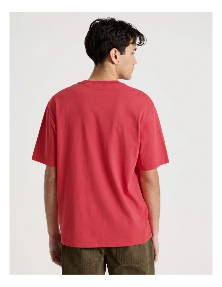 Varsity Logo Short Sleeve Tee in Red image 6