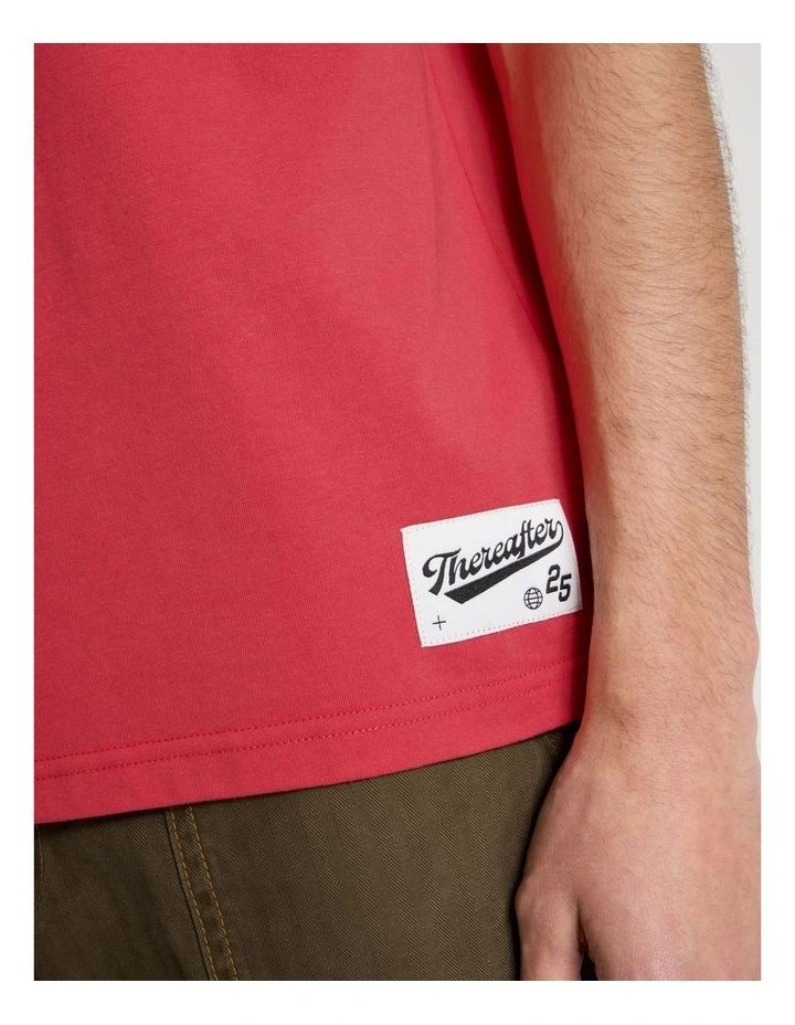 Varsity Logo Short Sleeve Tee in Red image 7