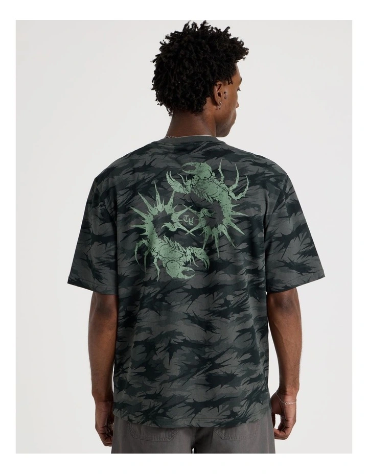 Oversized Short Sleeve Tee in Green Camo Print image 5