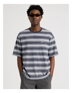 Skater Stripe Short Sleeve Tee in Blue