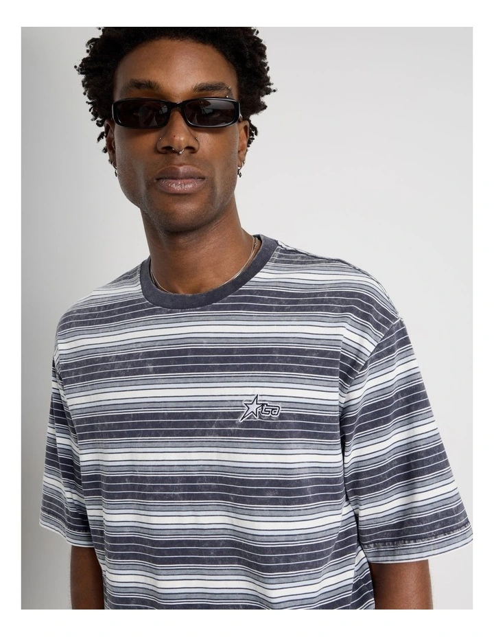 Skater Stripe Short Sleeve Tee in Blue image 2
