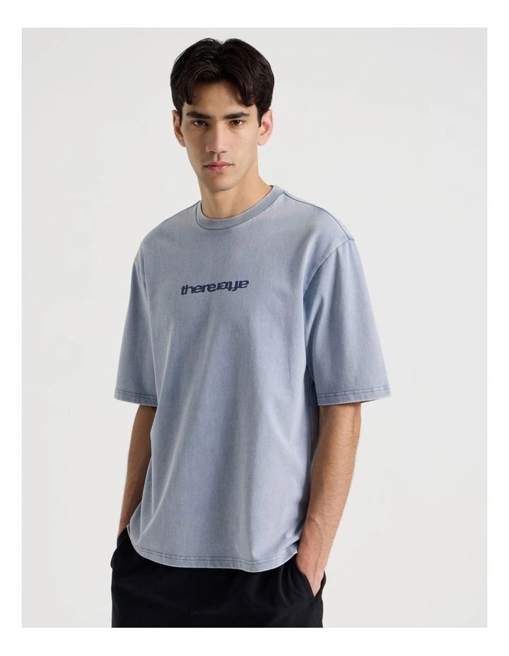 Snow Wash Logo Short Sleeve Tee in Blue image 1