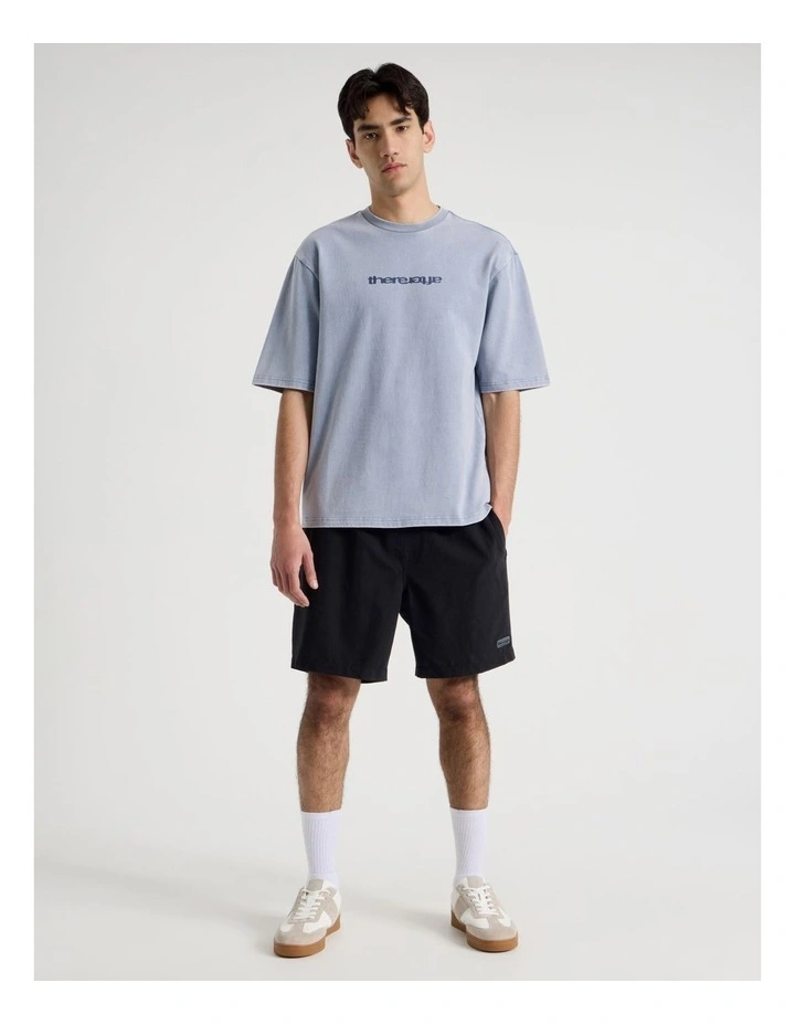 Snow Wash Logo Short Sleeve Tee in Blue image 2