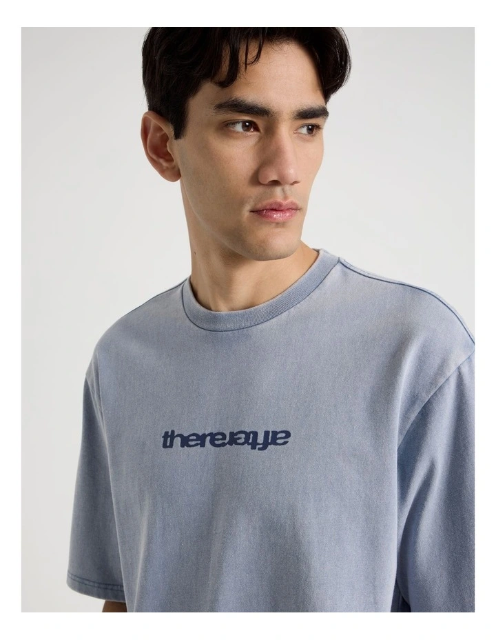 Snow Wash Logo Short Sleeve Tee in Blue image 3