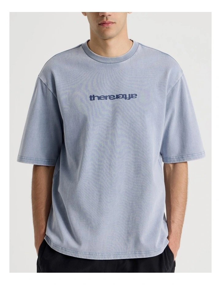 Snow Wash Logo Short Sleeve Tee in Blue image 4