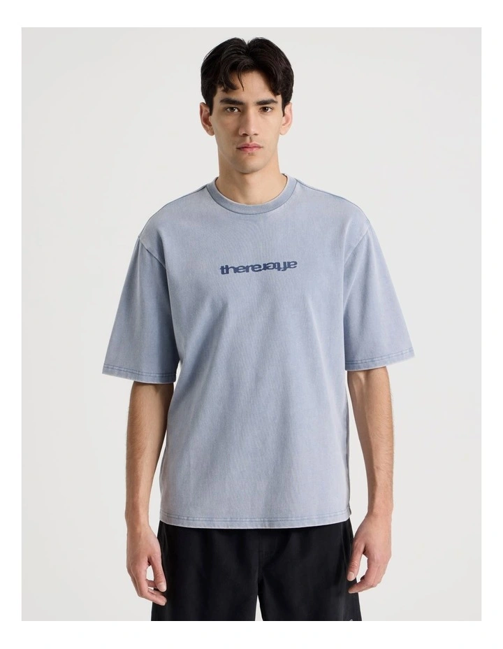Snow Wash Logo Short Sleeve Tee in Blue image 5