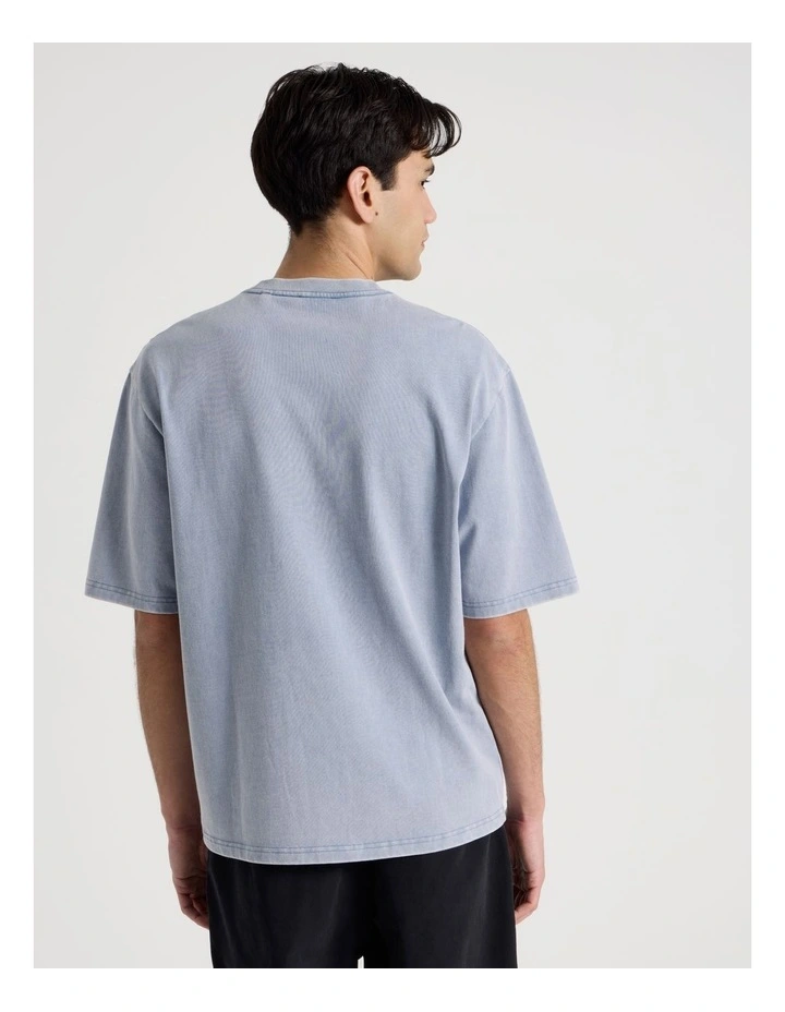 Snow Wash Logo Short Sleeve Tee in Blue image 6