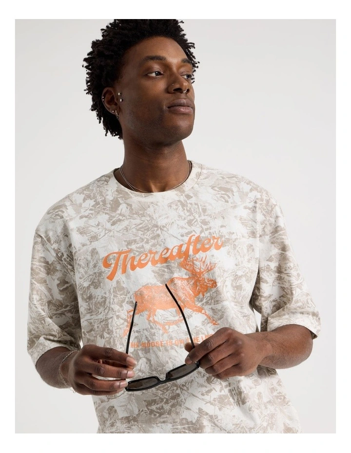 Short Sleeve Tee in Loose Moose Print image 2