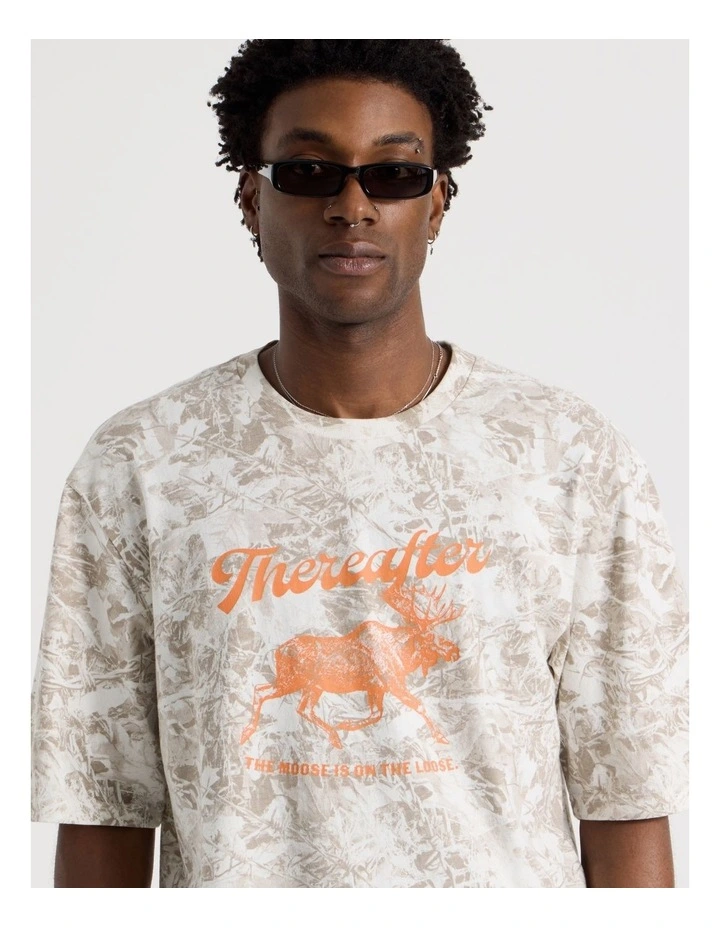 Short Sleeve Tee in Loose Moose Print image 4