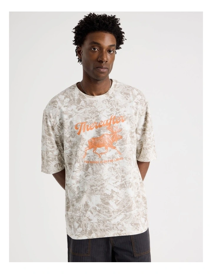 Short Sleeve Tee in Loose Moose Print image 5