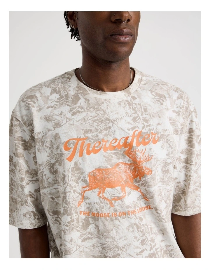 Short Sleeve Tee in Loose Moose Print image 7