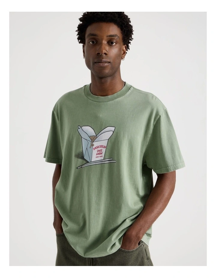 Short Sleeve Tee in Green Noodle Box Print image 4
