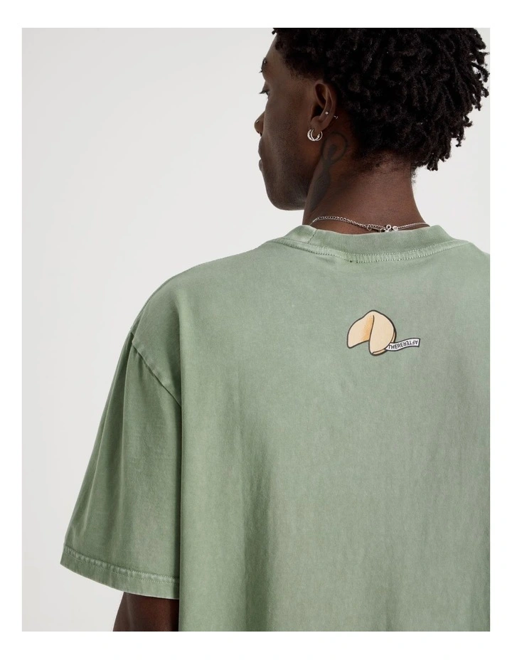 Short Sleeve Tee in Green Noodle Box Print image 7