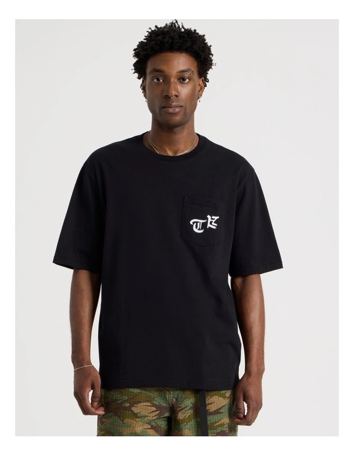 Short Sleeve Tee in Black Dice Print image 2