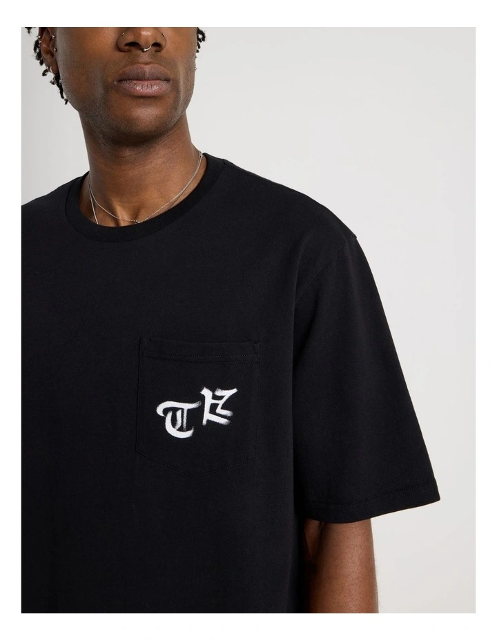 Short Sleeve Tee in Black Dice Print image 7