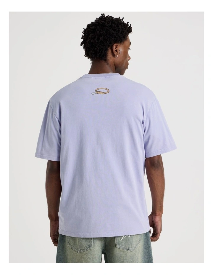 Short Sleeve Tee in Purple Staffy Print image 6