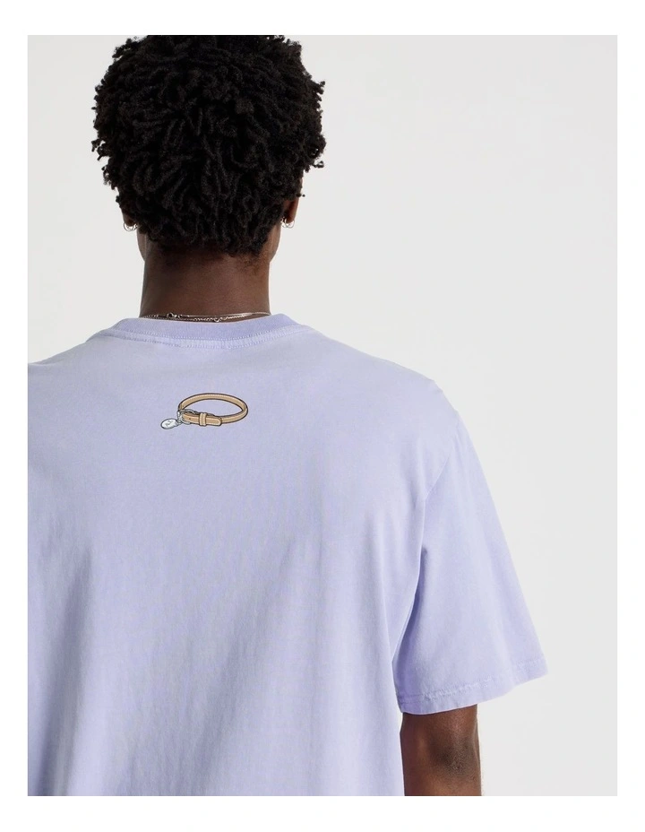 Short Sleeve Tee in Purple Staffy Print image 7