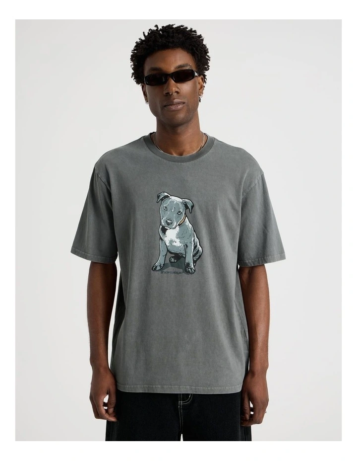 Short Sleeve Tee in Petrol Staffy Print image 1