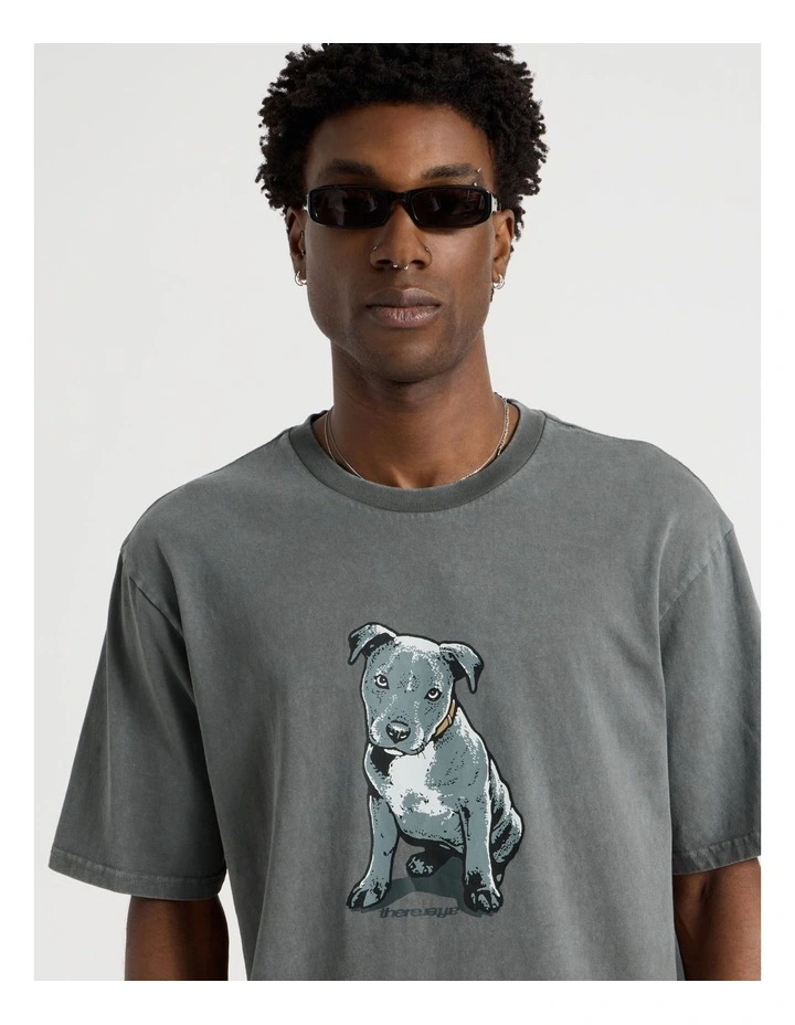 Short Sleeve Tee in Petrol Staffy Print image 3
