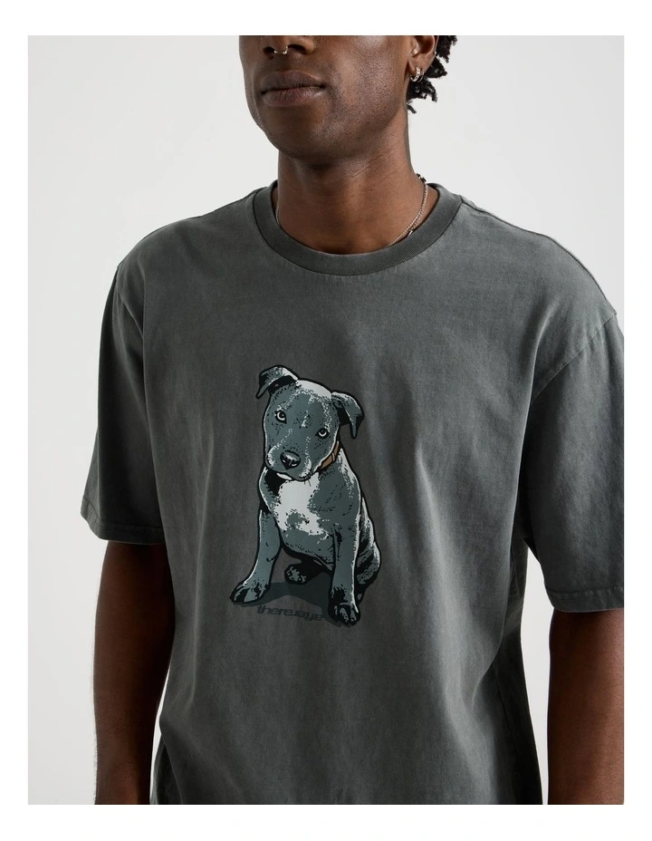 Short Sleeve Tee in Petrol Staffy Print image 4