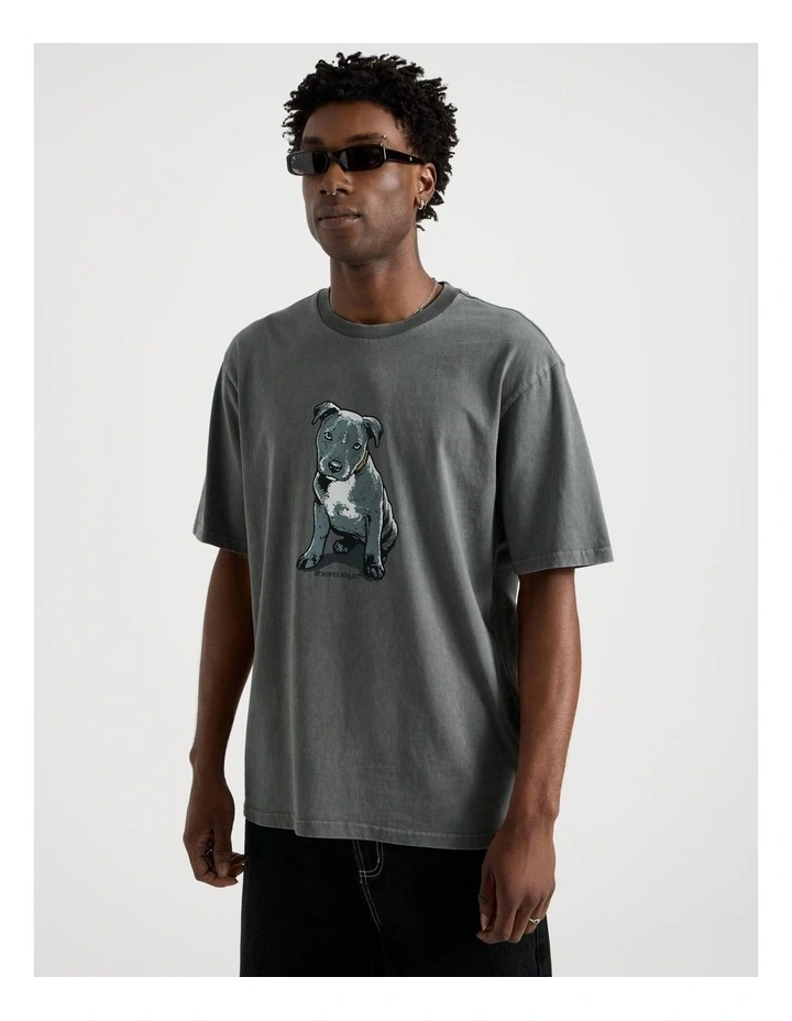 Short Sleeve Tee in Petrol Staffy Print image 5
