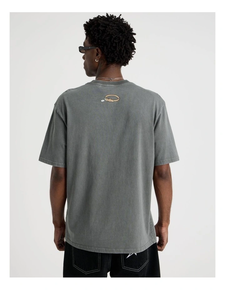 Short Sleeve Tee in Petrol Staffy Print image 6
