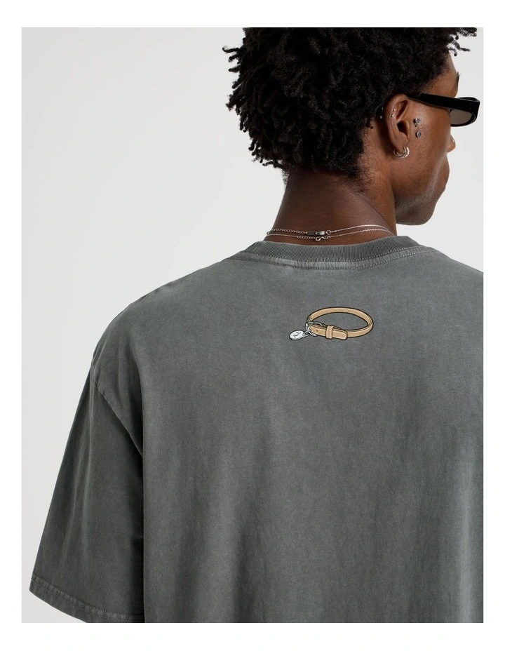 Short Sleeve Tee in Petrol Staffy Print image 7